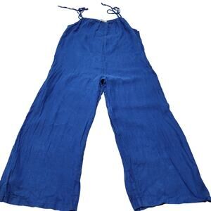 Cotes Et lin France 100% linen jumpsuit lagenlook wide leg